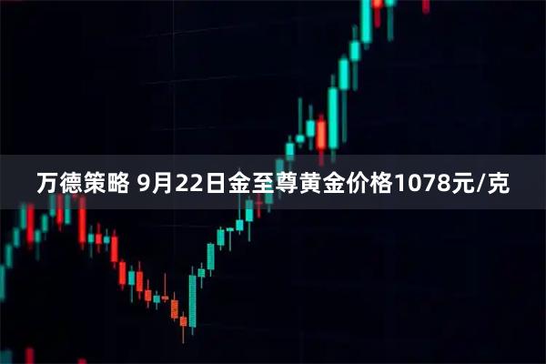 万德策略 9月22日金至尊黄金价格1078元/克