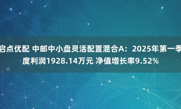 启点优配 中邮中小盘灵活配置混合A：2025年第一季度利润1928.14万元 净值增长率9.52%
