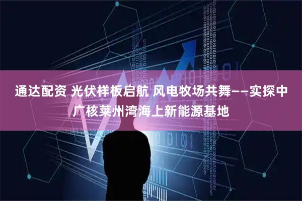通达配资 光伏样板启航 风电牧场共舞——实探中广核莱州湾海上新能源基地